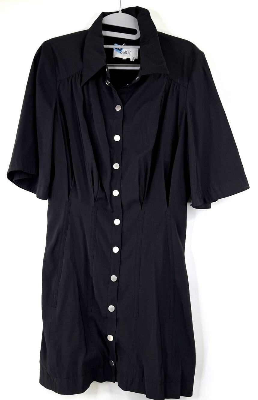 ba&sh Black Snap Button Up Cara Lady Dress Size Medium